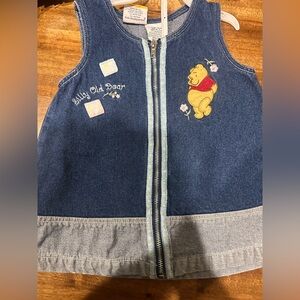 Vintage Winnie the Pooh dress denim pinafore floral spring